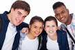closeup portrait of smiling high school students