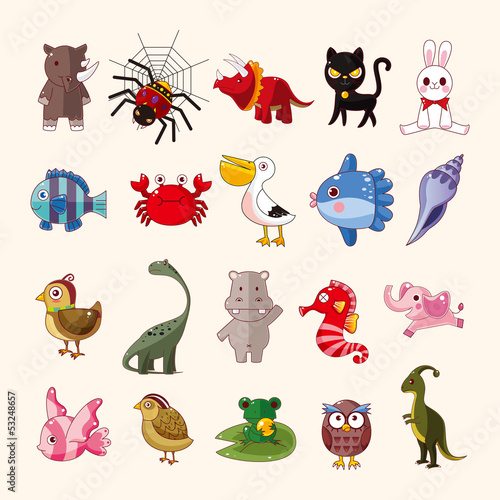 Obraz w ramie set of animal icons
