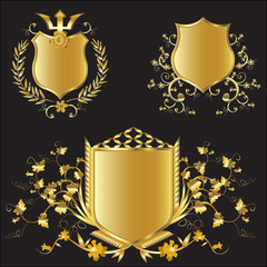 vector golden shields