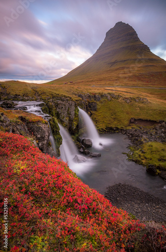 Fotoboard na płycie Kirkjufell wodospad