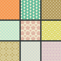 Canvas Print - Retro seamless patterns (tiling)