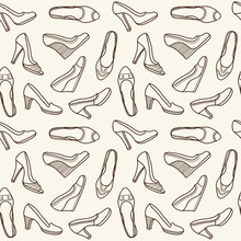 Seamless Pattern With Women Shoes