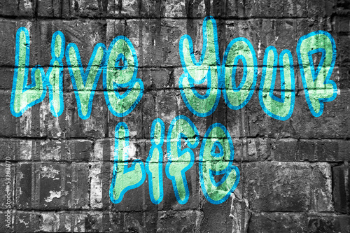 Naklejka na szybę Live your life street style bleu