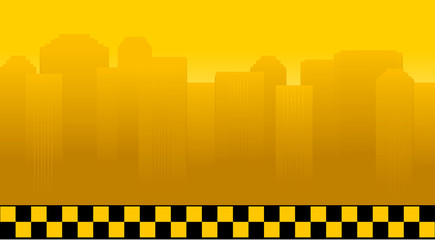 taxi background with city