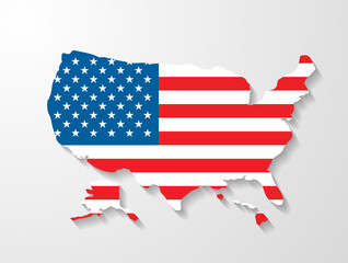 Wall Mural - USA map shape with shadow effect presentation