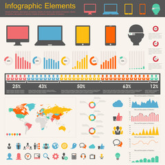 Canvas Print - IT Industry Infographic Elements