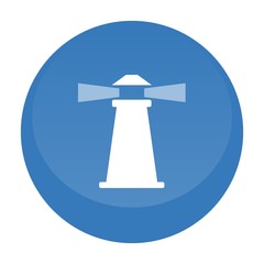 Sticker - Phare sur un fond bleu rond