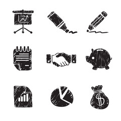 Sticker - business icon set