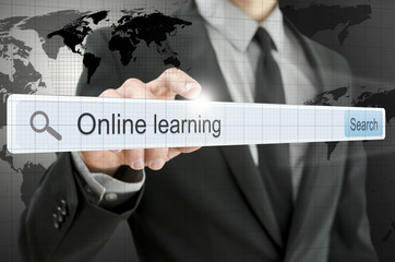 Wall Mural - online learning written in search bar