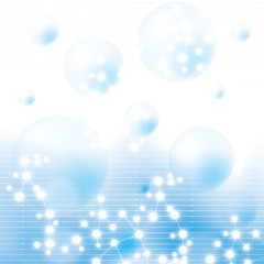 Wall Mural - Molecule blue background