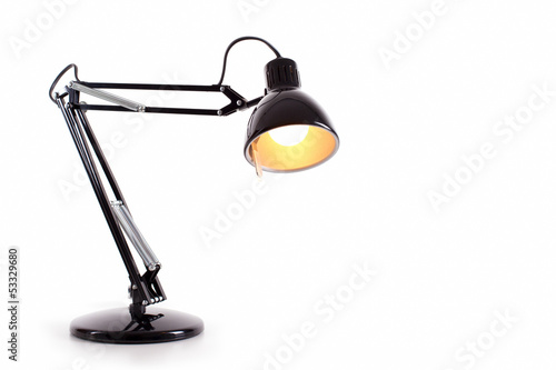 Fotografía Vintage black desk lamp isolated on white