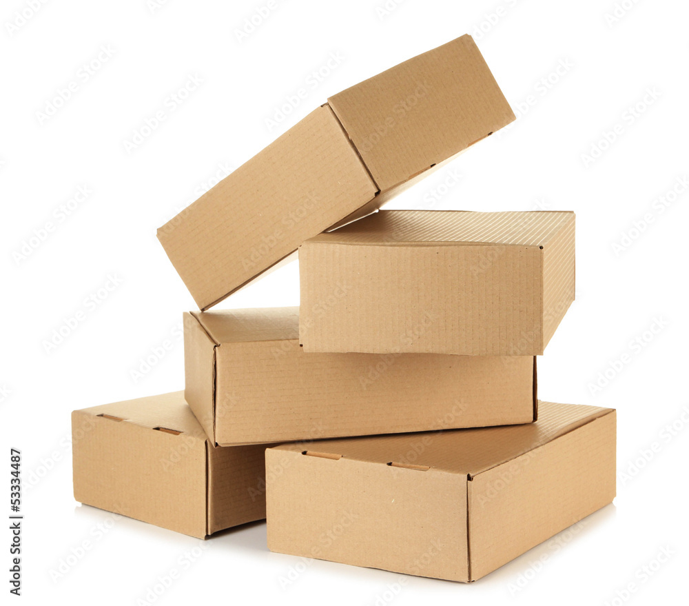 Parcels boxes, isolated on white