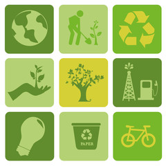 Wall Mural - ecology icons