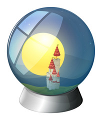 Wall Mural - A dome with a castle and a fullmoon