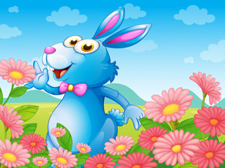 Wall Mural - A rabbit with flowers in the garden