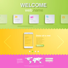 Wall Mural - website design template for mobile devices. html5 style