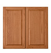 Wooden cabinet doors isolated over white