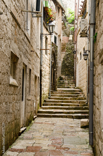 Obraz w ramie Kotor. Stairs