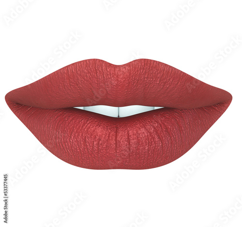 Fotografie, Obraz Female mouth isolated on white background, hires, ray traced