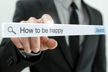 Wall Mural - how to be happy written in search bar