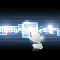 Wall Mural - variety square shape background and hand icon