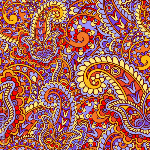 Board z aluminiowym obramowaniem Bezszwowe tło z paisley. 