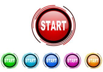 Aufkleber - start vector glossy web icon set