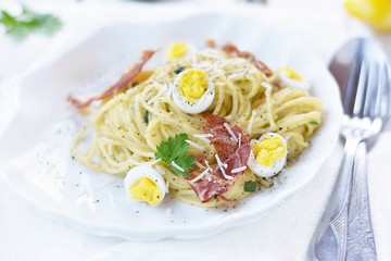 Canvas Print - spaghetti carbonara