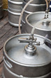 Metal kegs of beer