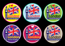 I Love London - United Kingdom Round Travel Label Set