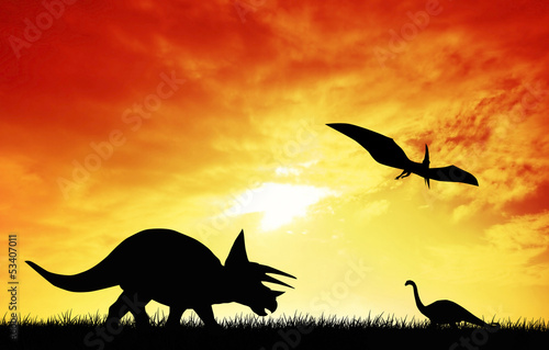 Naklejka samoprzylepna Prehistoryczne dinozaury