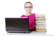 © Piotr Marcinski - Happy student girl learning with laptop