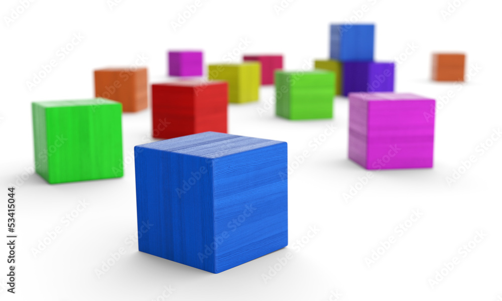 Verteilt Bauklötze bunt verteilt Stock Photo | Adobe Stock
