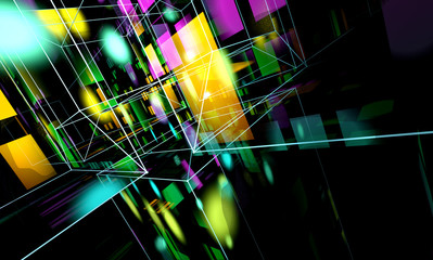 Wall Mural - fondo tecnologico abstracto.formas geométricas y lineas
