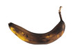 Black rotten banana isolated