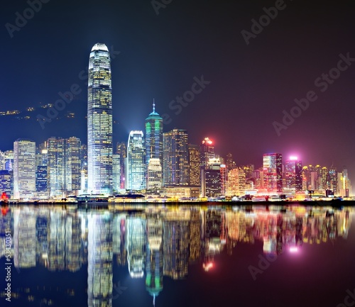 Board z aluminiowym obramowaniem Hongkong skyline
