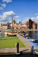 Canvas Print - Marina and Old Town of Gdansk Skyline