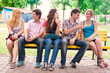 © len44ik - Group of happy smiling Teenage Students Outside