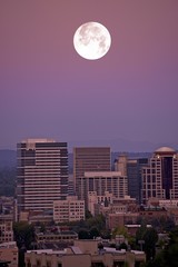 Wall Mural - Moon Over Portland