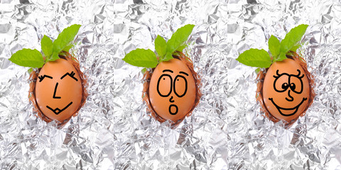 Sticker - Egg with funny face