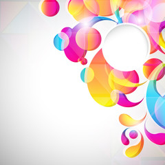 Aufkleber - Card background. Abstract bright color drops and clean place
