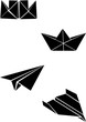 Origami paper boats and planes