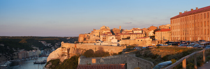 Wall Mural - Bonifacio old city in sunset, Corsica, France