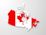 Fototapeta Mapy - Canada map with shadow effect presentation