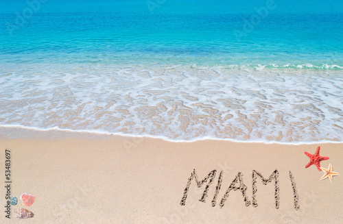 Plakat na papierze fotorealistycznym Pisanie miami