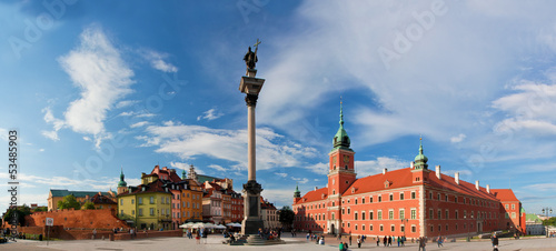 Naklejka samoprzylepna Panorama starego miasta w warszawie, polska
