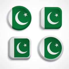 Fototapete - Pakistan flag buttons