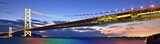 Fototapeta Fototapety mosty linowy / wiszący - Pearl Bridge Spans the Seto Inland Sea from Kobe, Japan