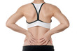 © joesayhello - healthy fit  woman body have a backache in Sports wear