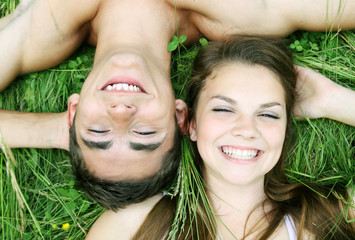 lying on the grass